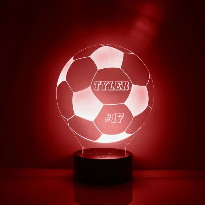 7 color LED Football Night Light Custom Name & digital Lamp Gifts for Kids - Family Watchs