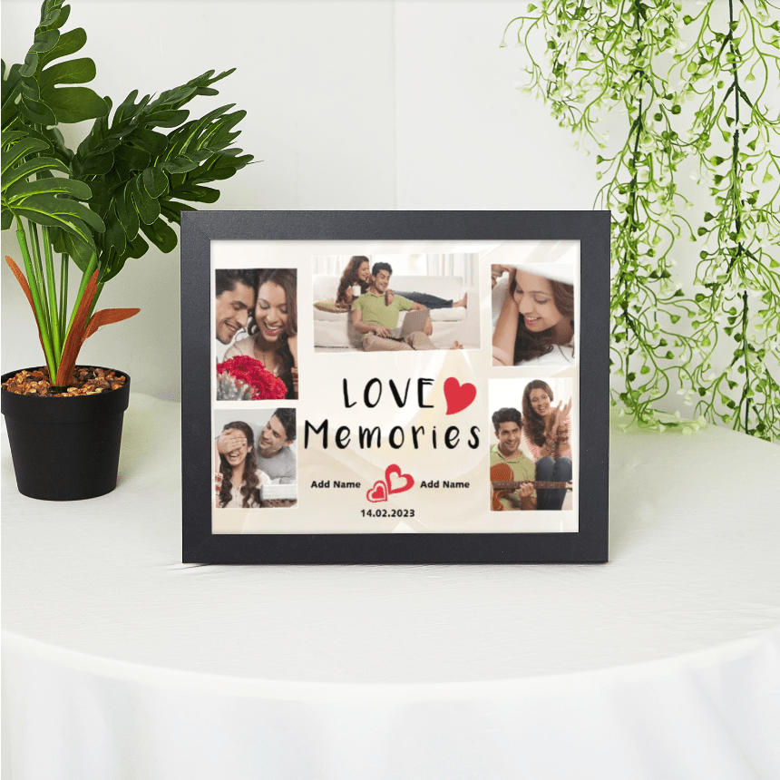 Custom 5 Photos - Personalised Couple Frame Custom 2 Names And Date - Family Watchs