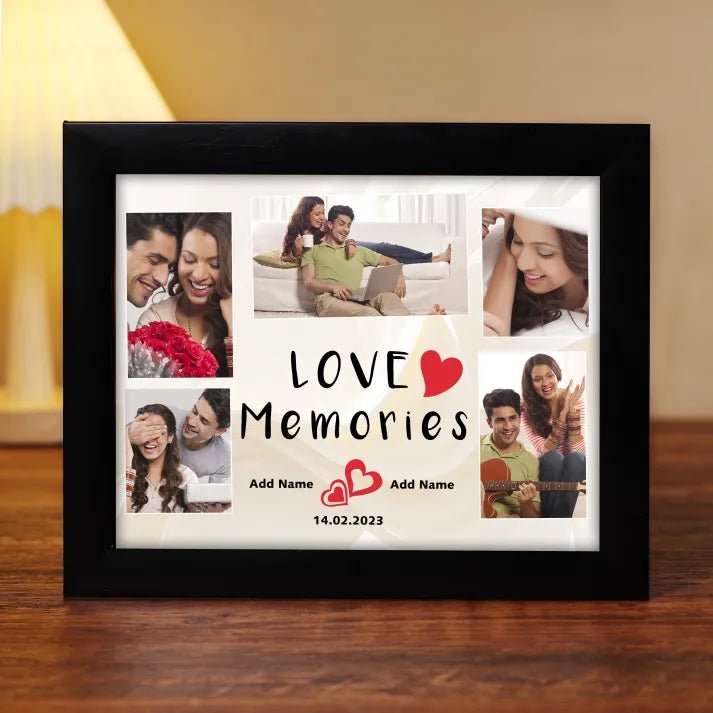 Custom 5 Photos - Personalised Couple Frame Custom 2 Names And Date - Family Watchs