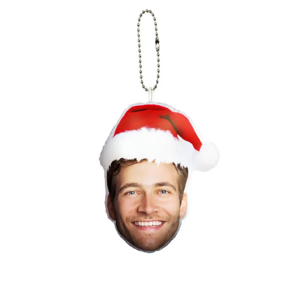 Custom Face Christmas Hat Hanging Ornament Keychain Decoration for Christmas Gift - Family Watchs