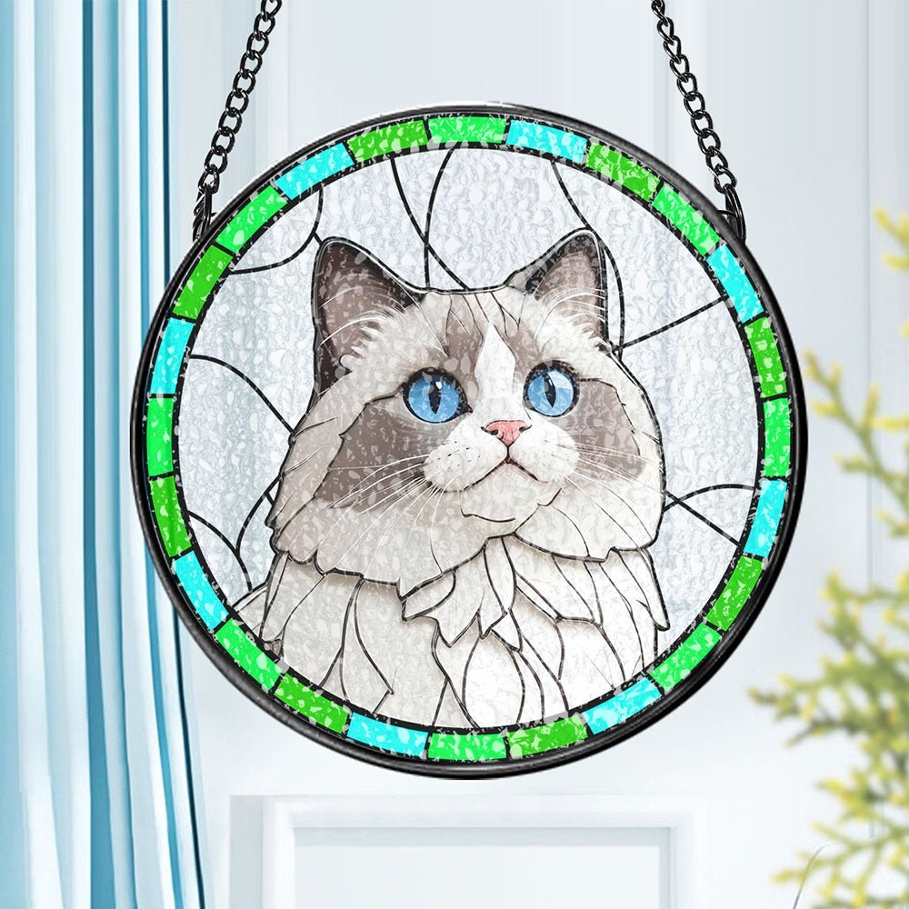 Custom Pet Portrait Art Suncatcher Stained Glass Ornament Dog Memorial Gifts for Pet Lovers - Family Watchs