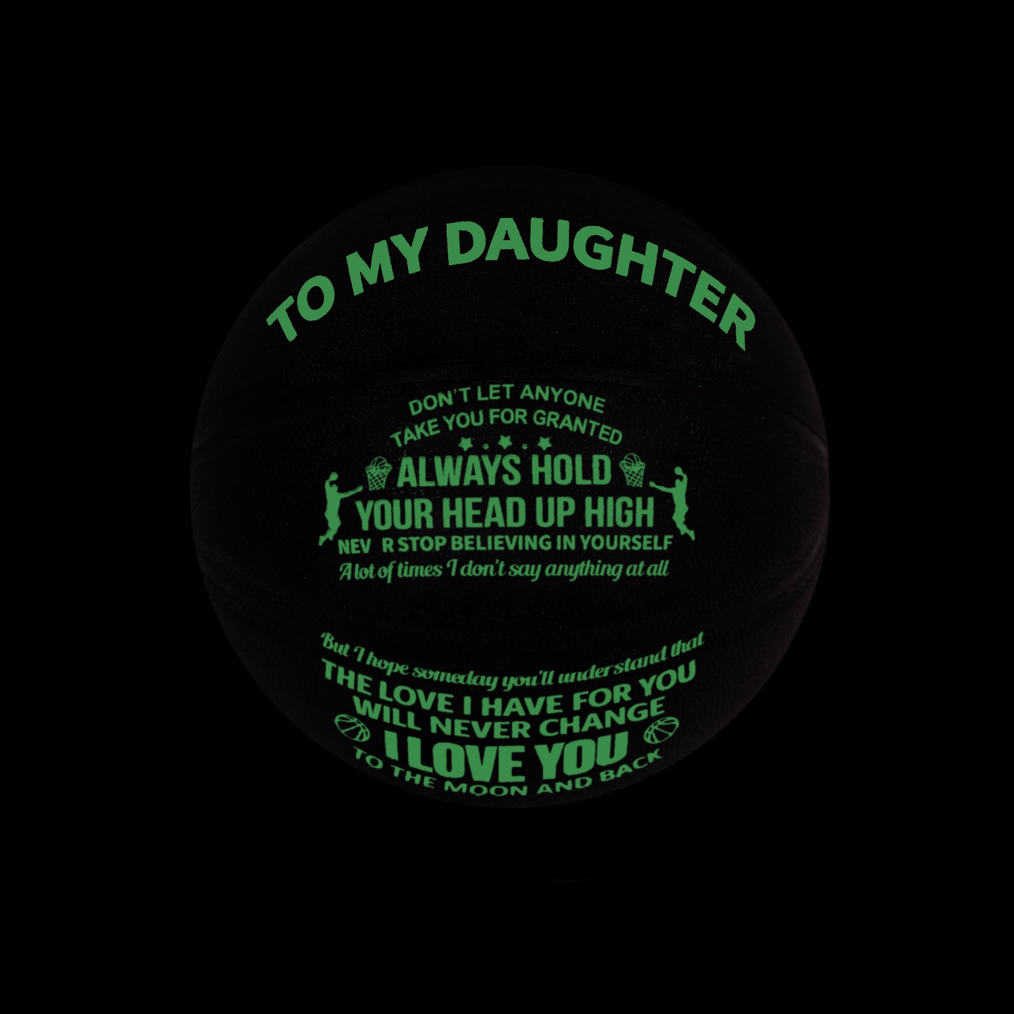 Familywatchs Gift Customized Personalise luminous Basketballs For Daughter,Size 7 (29.5 inches) - Family Watchs