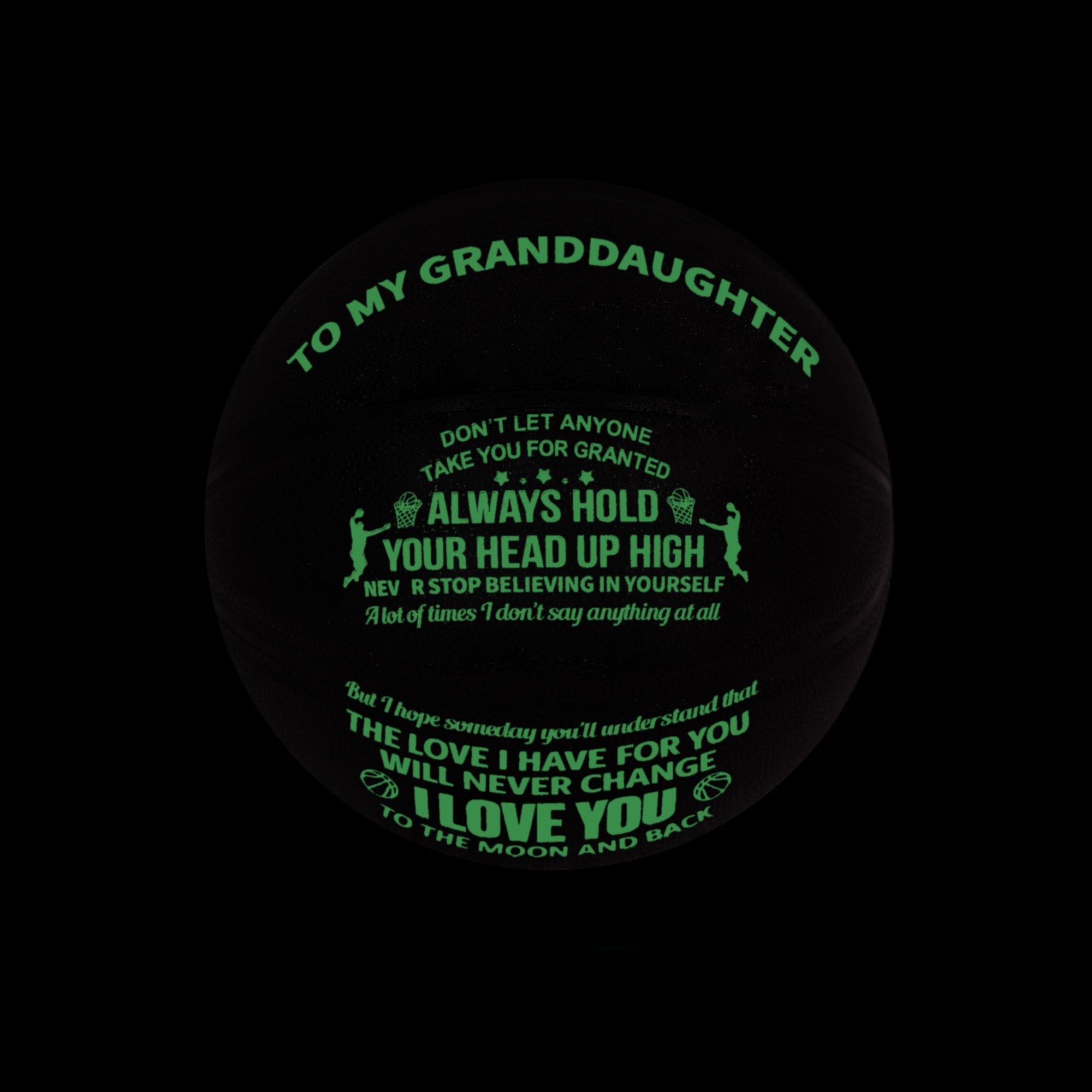 Familywatchs Gift Customized Personalise luminous Basketballs For Granddaughter,Size 7 (29.5 inches) - Family Watchs