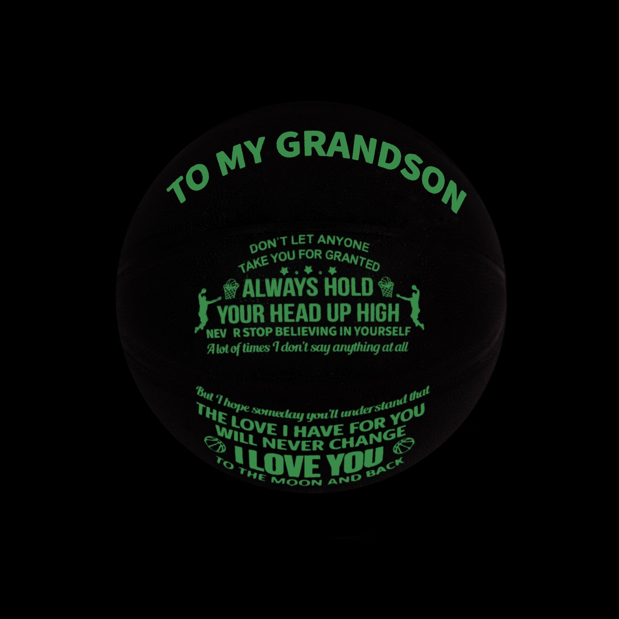 Familywatchs Gift Customized Personalise luminous Basketballs For Grandson,Size 7 (29.5 inches) - Family Watchs