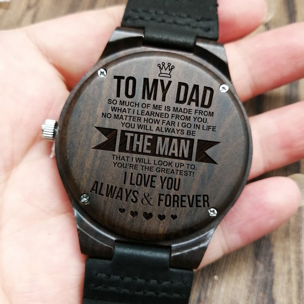 Familywatchs Gift Customized Personalise Wooden Watch To Dad - Family Watchs