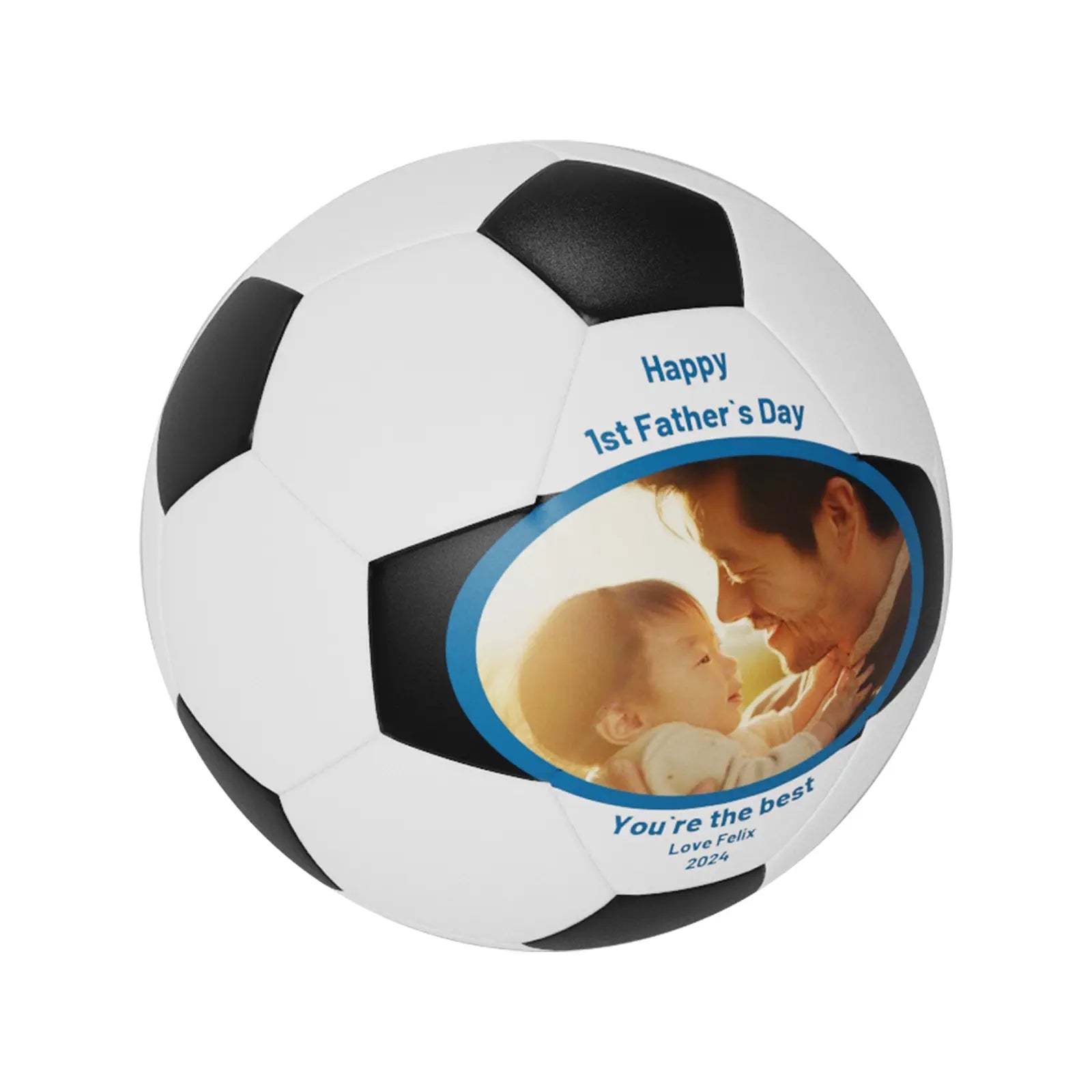 Father's Day Photo Personalized Soccer Ball - Family Watchs