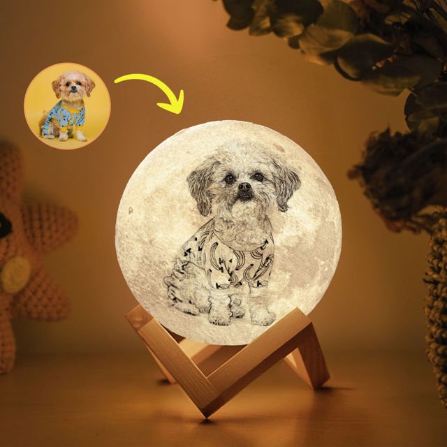 Magic 3D Personalized Photo Moon Lamp w/ Touch Control as Best Gift Idea for Your Loved Ones - Family Watchs