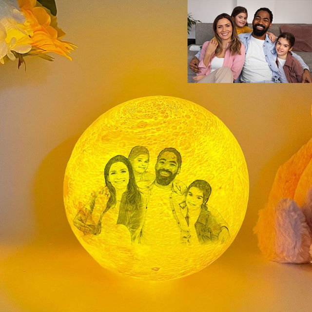 Magic 3D Personalized Photo Moon Lamp w/ Touch Control as Best Gift Idea for Your Loved Ones - Family Watchs