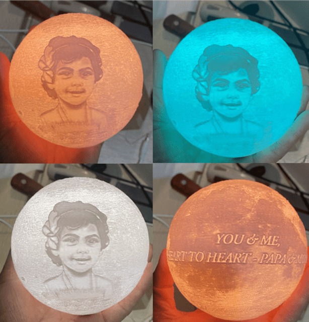 Magic 3D Personalized Photo Moon Lamp w/ Touch Control as Best Gift Idea for Your Loved Ones - Family Watchs