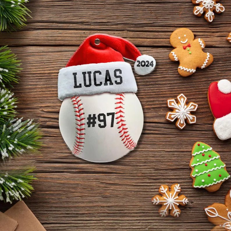 Personalized Baseball Christmas Ornament, Baseball Ornament, Baseball Ornament, Baseball Ornament Personalized, Baseball Mom Gift,Coach gift - Family Watchs