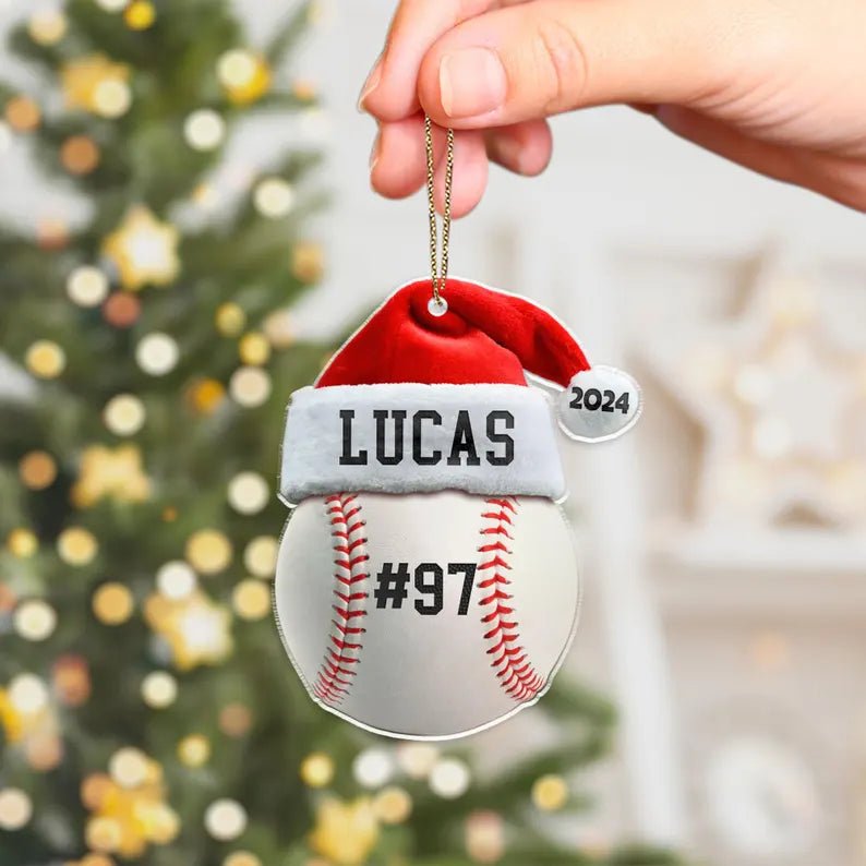 Personalized Baseball Christmas Ornament, Baseball Ornament, Baseball Ornament, Baseball Ornament Personalized, Baseball Mom Gift,Coach gift - Family Watchs