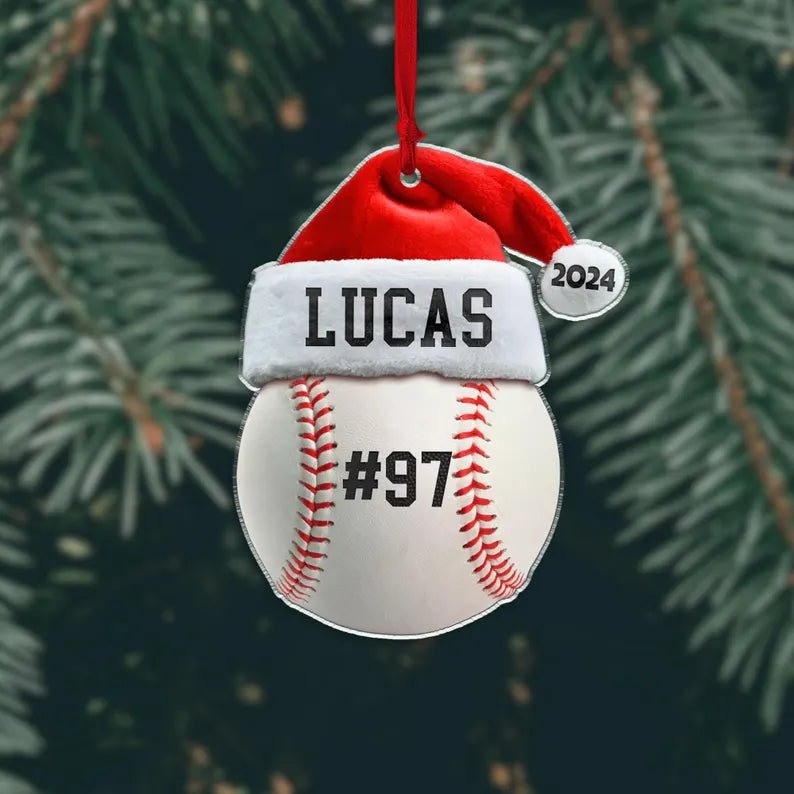 Personalized Baseball Christmas Ornament, Baseball Ornament, Baseball Ornament, Baseball Ornament Personalized, Baseball Mom Gift,Coach gift - Family Watchs