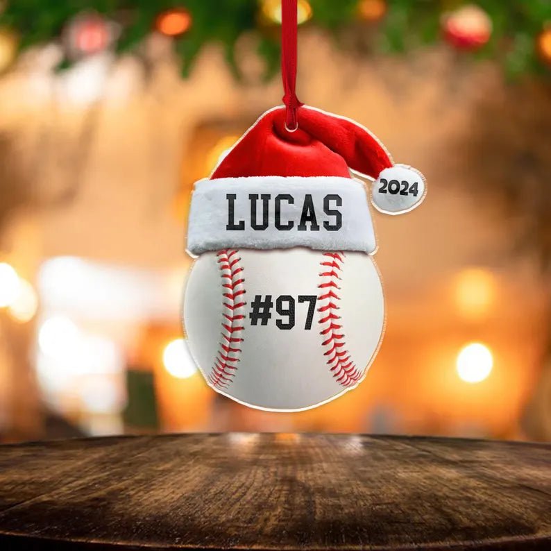 Personalized Baseball Christmas Ornament, Baseball Ornament, Baseball Ornament, Baseball Ornament Personalized, Baseball Mom Gift,Coach gift - Family Watchs