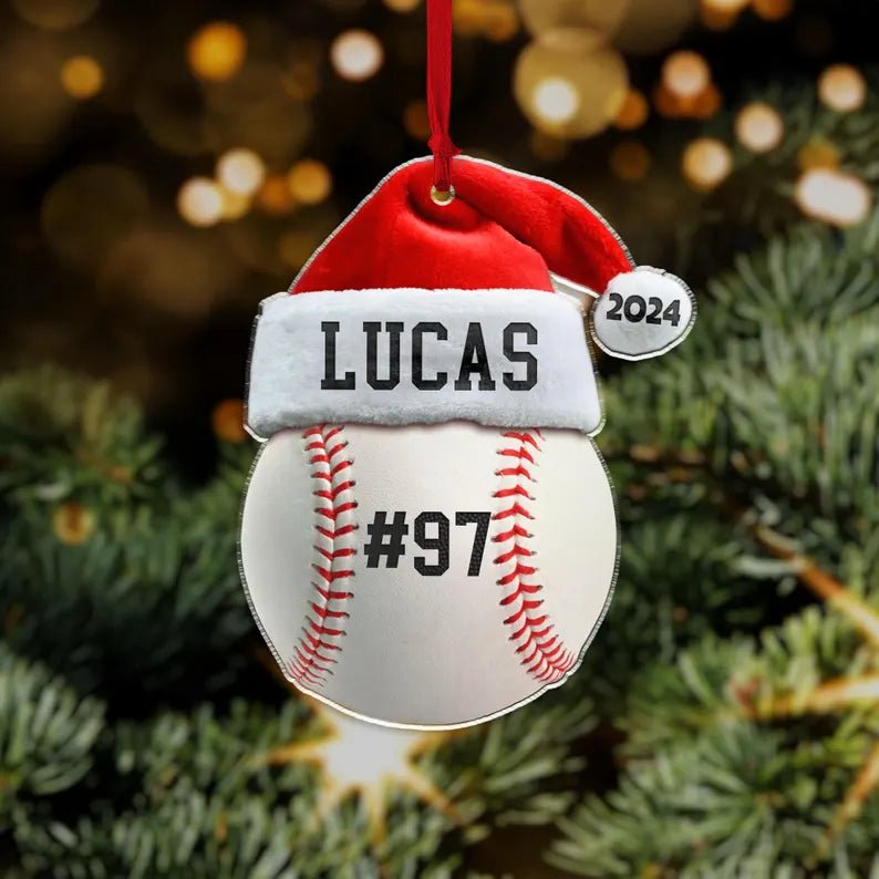 Personalized Baseball Christmas Ornament, Baseball Ornament, Baseball Ornament, Baseball Ornament Personalized, Baseball Mom Gift,Coach gift - Family Watchs