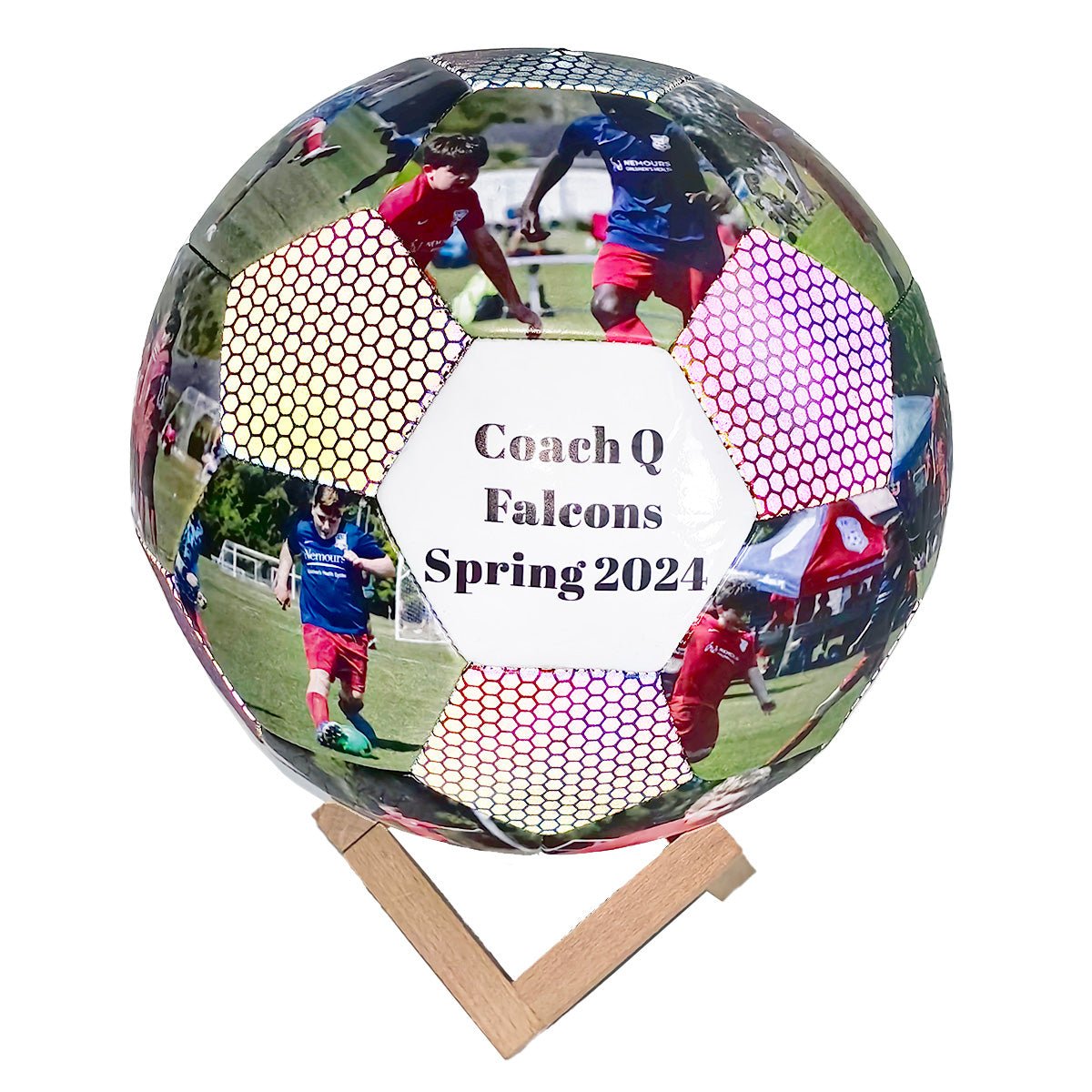 Personalized Custom Holographic Reflective Soccer Ball - Family Watchs