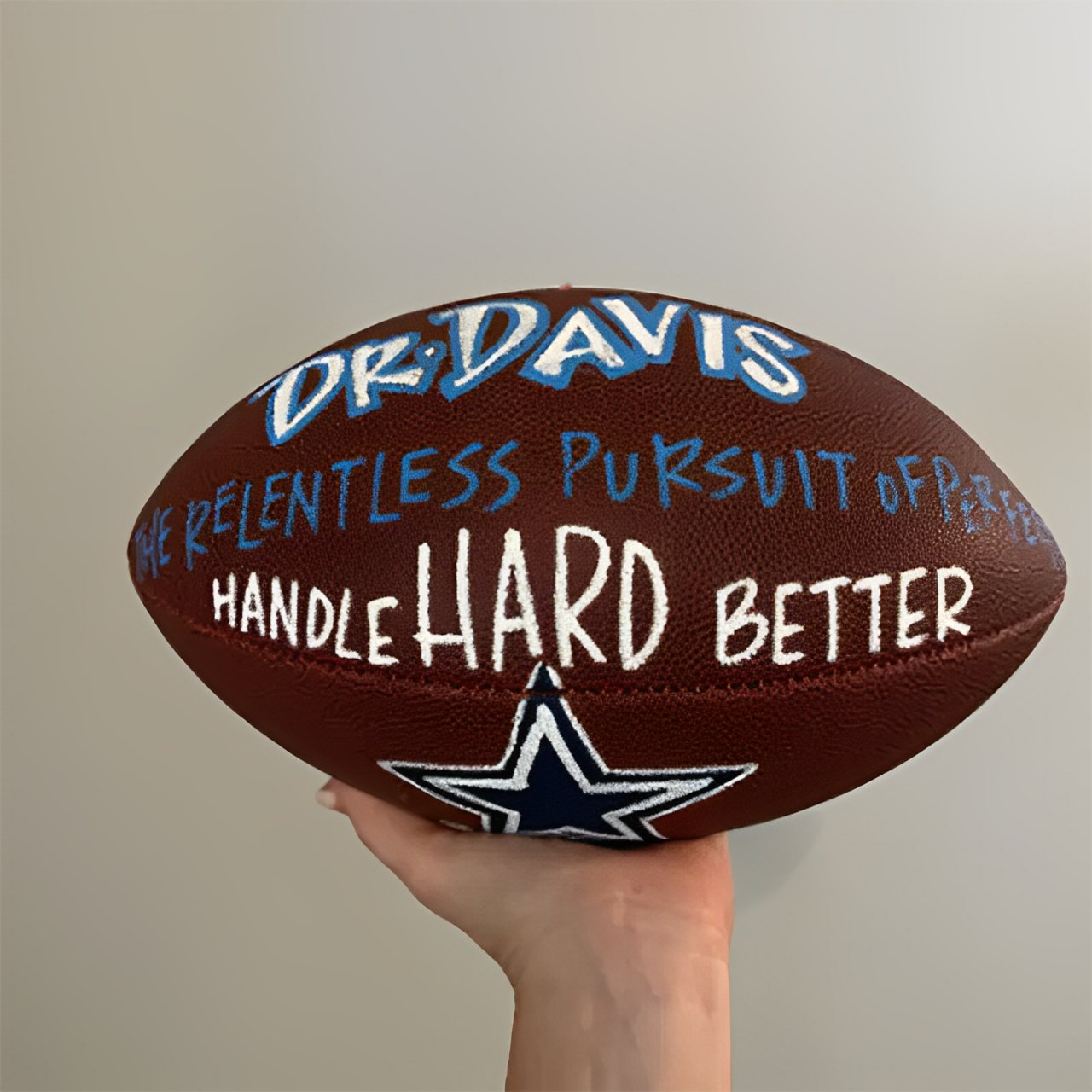 Personalized Custom Painted Football - Family Watchs