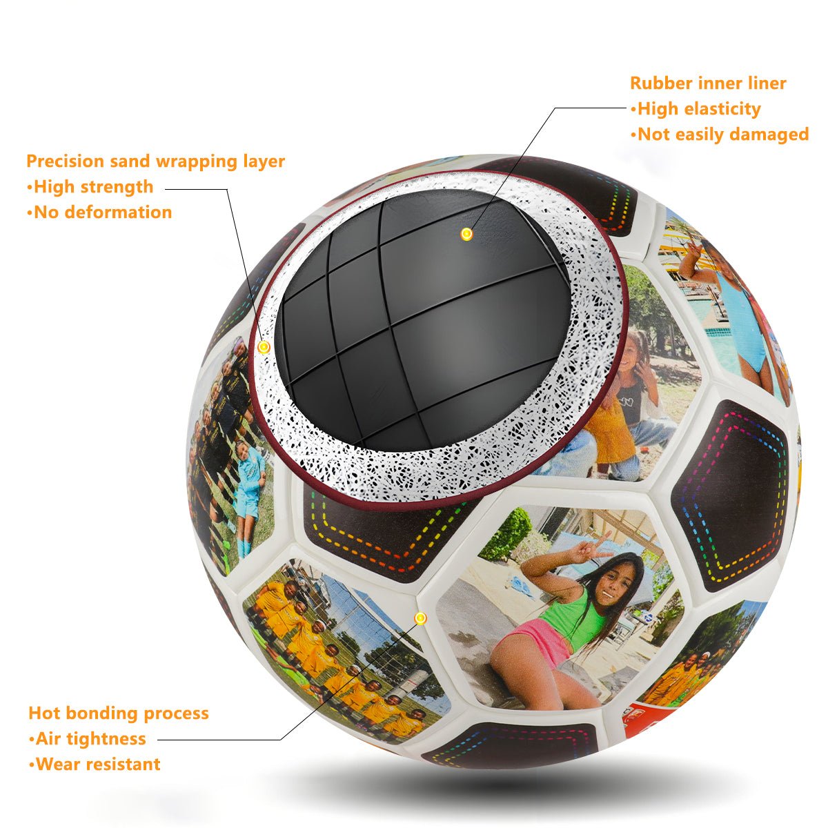 Personalized Custom Photo And Text Gift Soccer Ball Perfect for any occasion - Family Watchs