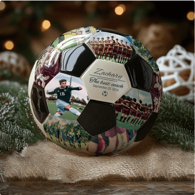 Personalized Custom Photo Soccer Ball Gift For Team Coach - Family Watchs