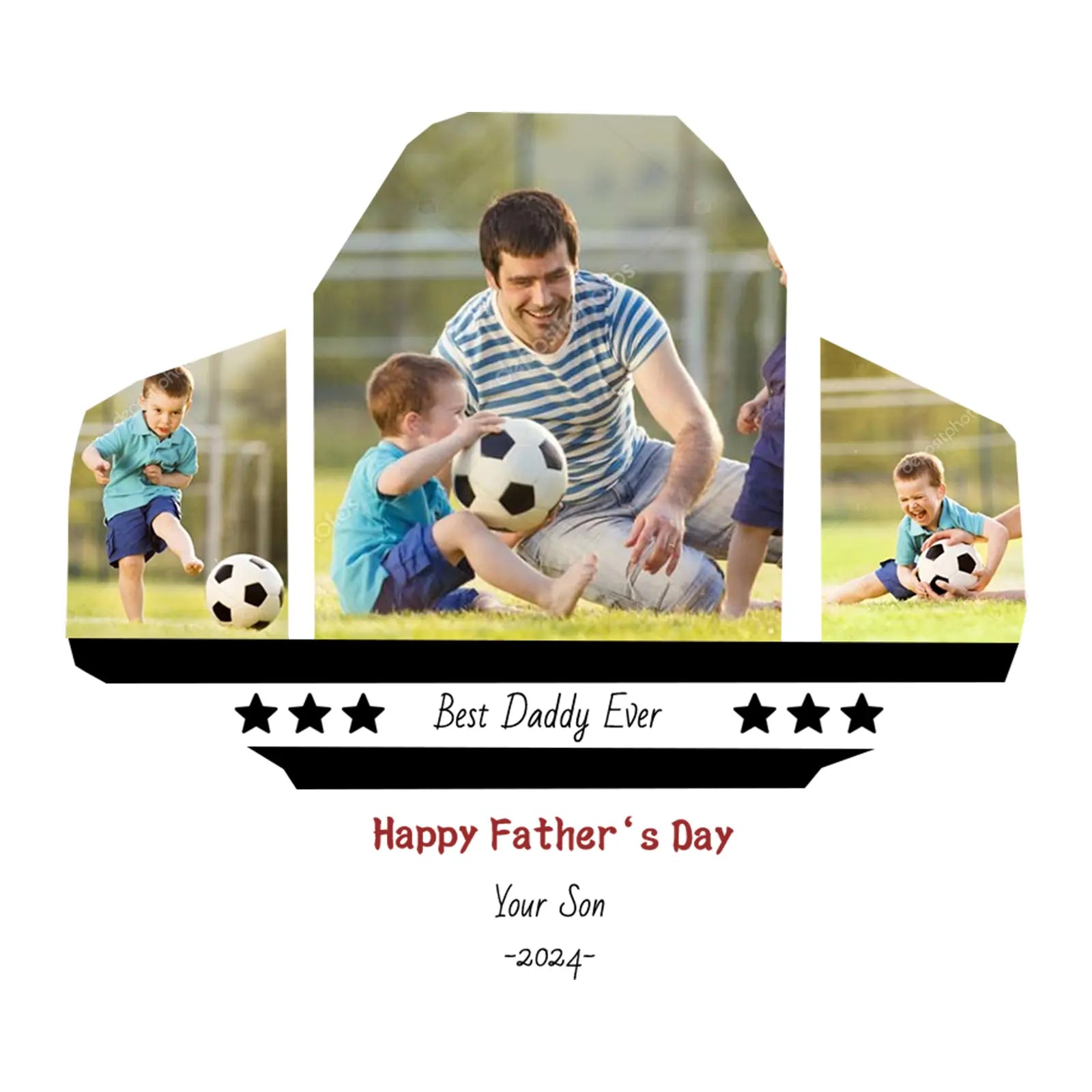 Personalized Custom Photo Soccer Ball Gifts For Dad,Grandpa,Son,Grandson - Family Watchs
