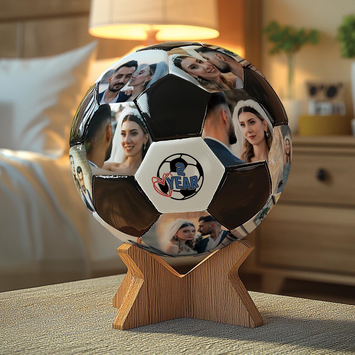 Personalized Custom Soccer Ball with Photo, Valentine's Day Gift for Football Lovers, Unique Football Album, Anniversary Gift - Family Watchs