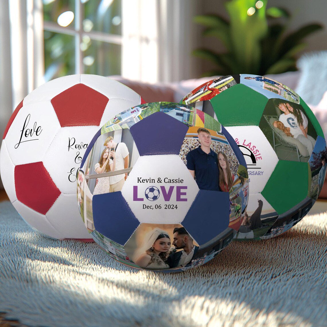 Personalized Custom Soccer Ball with Photo, Valentine's Day Gift for Football Lovers, Unique Football Album, Anniversary Gift - Family Watchs