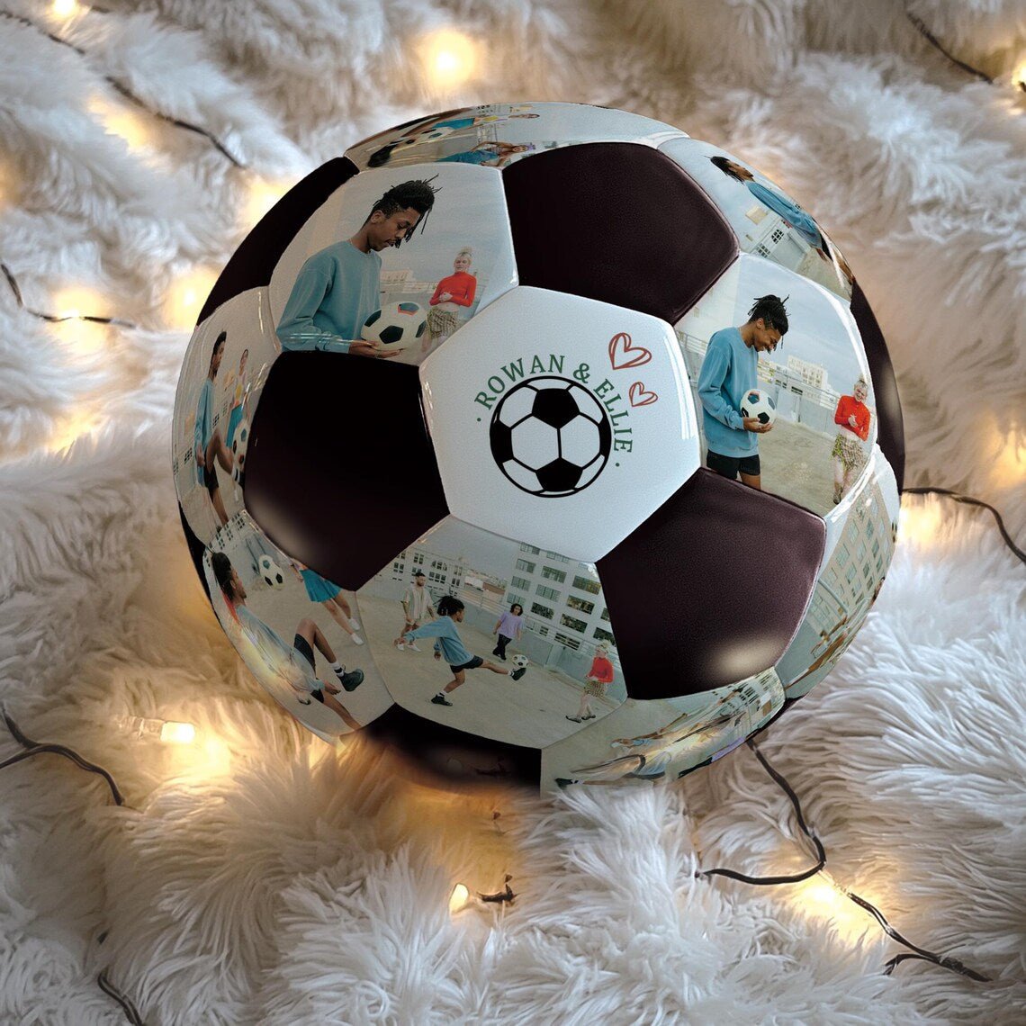 Personalized Custom Soccer Ball with Photo, Valentine's Day Gift for Football Lovers, Unique Football Album, Anniversary Gift - Family Watchs