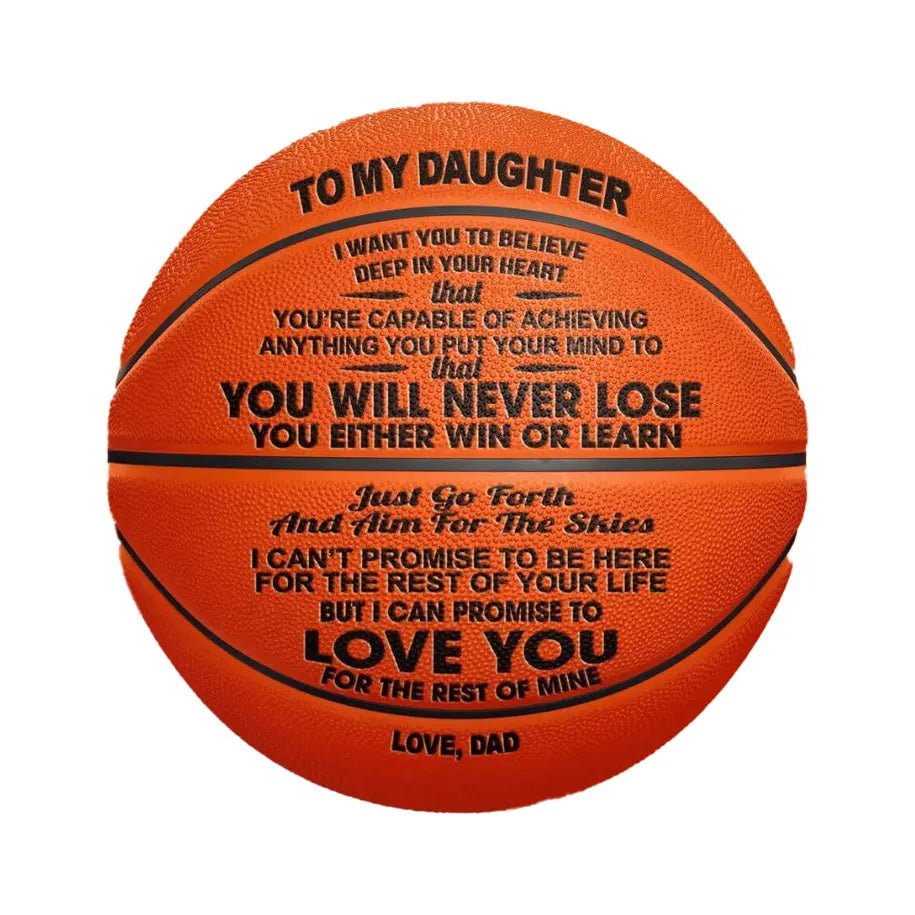 Personalized Letter Basketball For Daughter, Basketball Indoor/Outdoor Game Ball, Birthday Christmas Gift For Daughter From Dad,Brown - Family Watchs