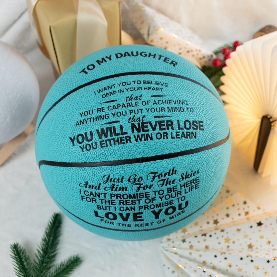 Personalized Letter Basketball For Daughter, Basketball Indoor/Outdoor Game Ball For Girl, Birthday Christmas Gift For Daughter,Blue - Family Watchs