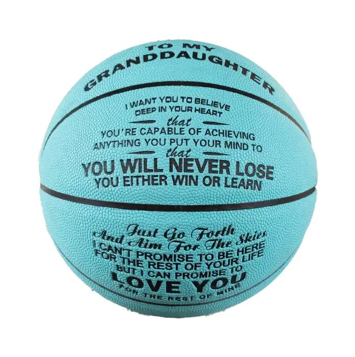 Personalized Letter Basketball For Granddaughter, Basketball Indoor/Outdoor Game Ball For Girl, Birthday Christmas Gift For Granddaughter - Family Watchs