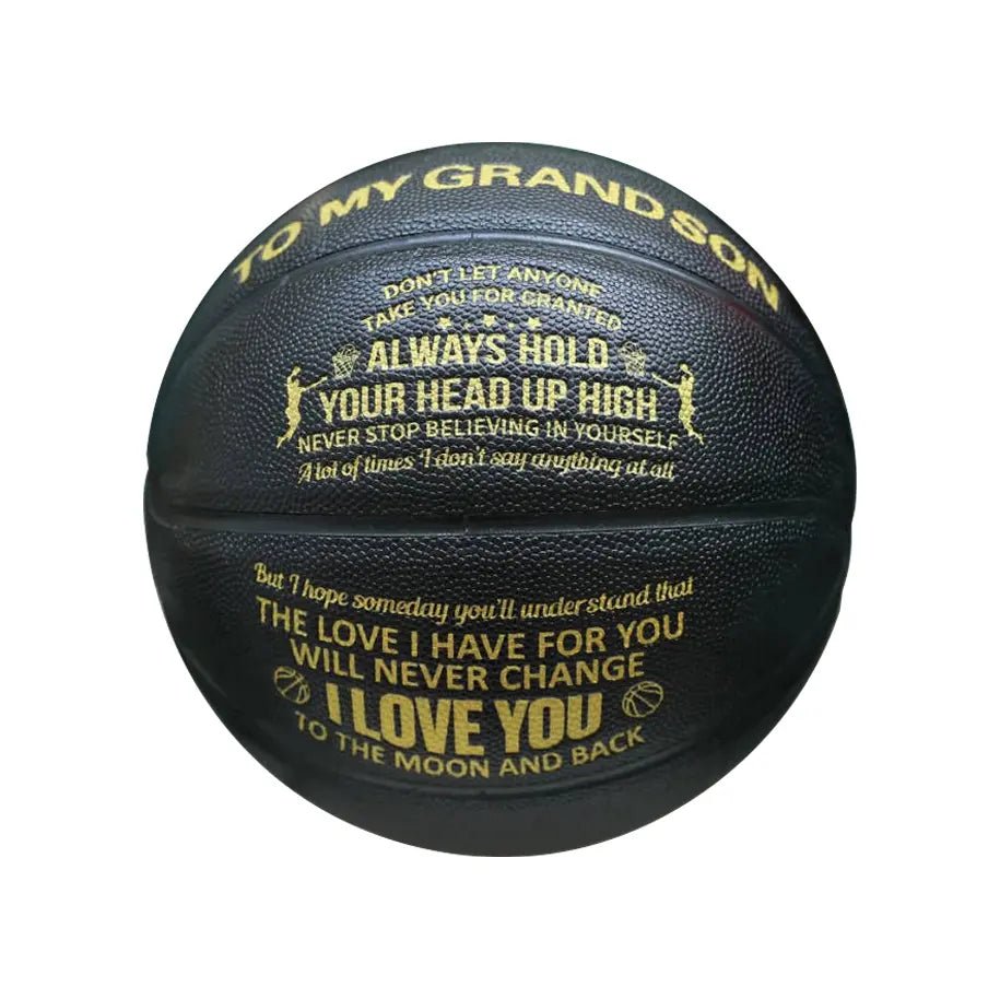 Personalized Letter Basketball For Grandson, Basketball Indoor/Outdoor Game Ball, Birthday Christmas Gift For Grandson From Grandparent,Black - Family Watchs