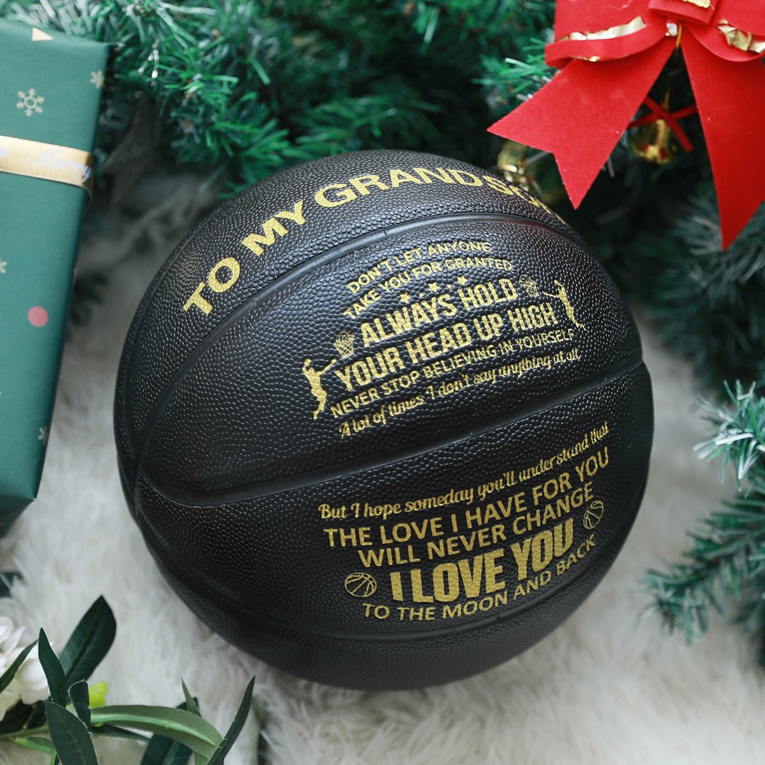 Personalized Letter Basketball For Grandson, Basketball Indoor/Outdoor Game Ball, Birthday Christmas Gift For Grandson From Grandparent,Black - Family Watchs