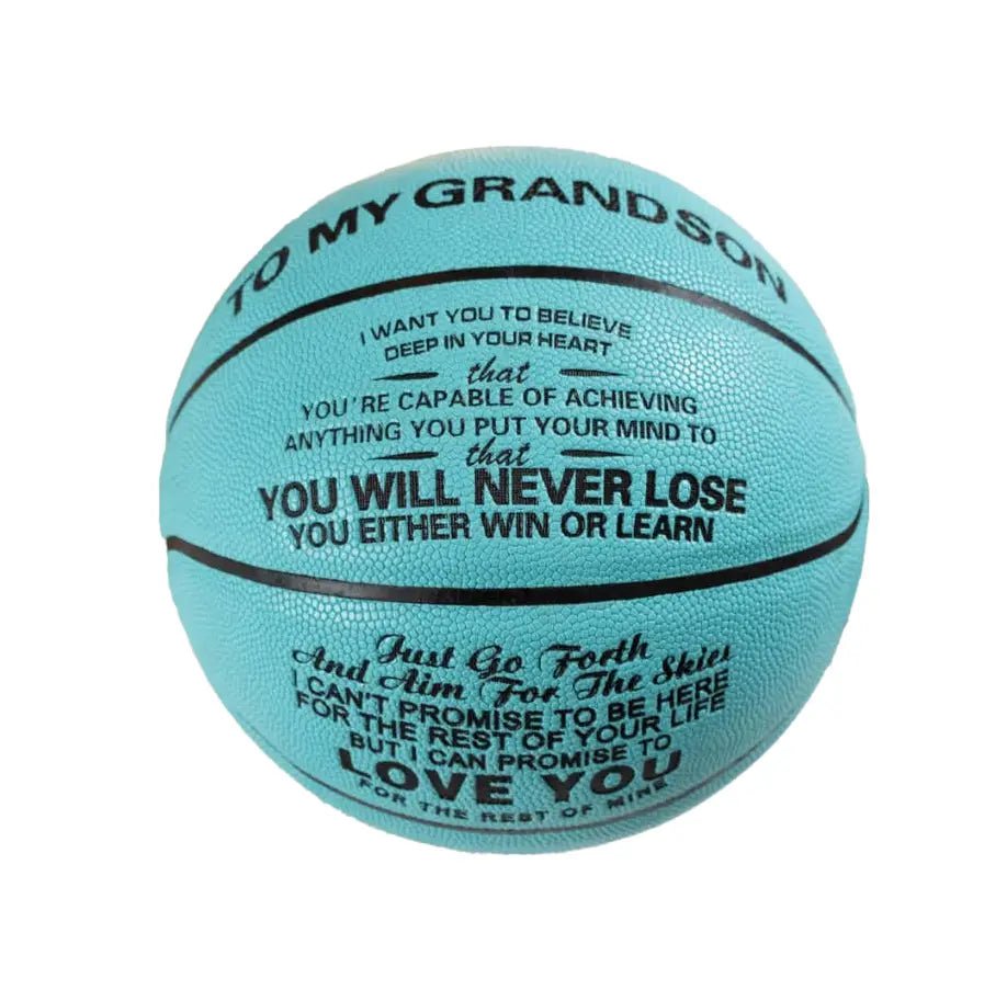Personalized Letter Basketball For Grandson, Basketball Indoor/Outdoor Game Ball, Birthday Christmas Gift For Grandson From Grandparent,Blue - Family Watchs