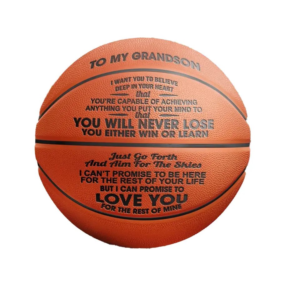 Personalized Letter Basketball For Grandson, Basketball Indoor/Outdoor Game Ball For Boy, Birthday Christmas Gift For Grandson,Brown - Family Watchs