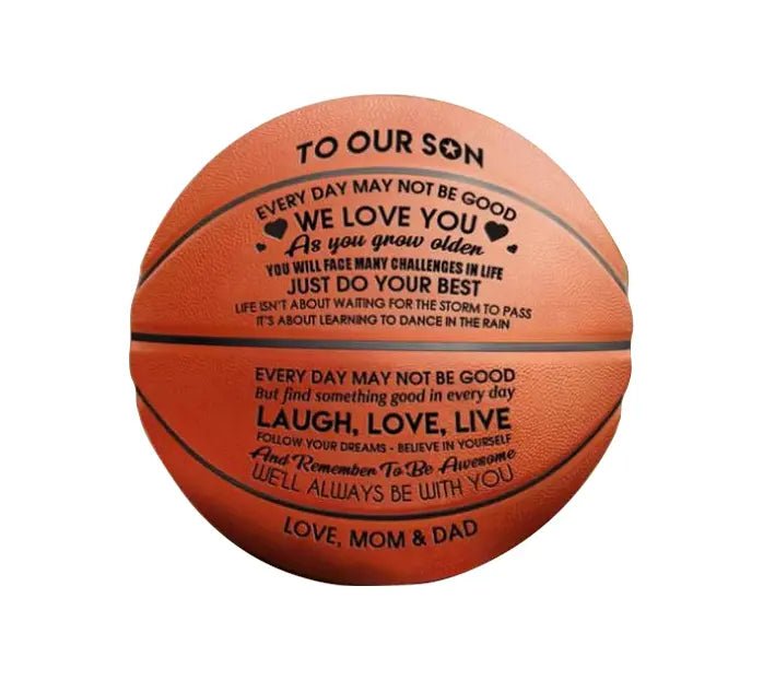 Personalized Letter Basketball For Son, Basketball Indoor/Outdoor Game Ball, Birthday Christmas Gift For Son From Dad And Mom,Brown - Family Watchs