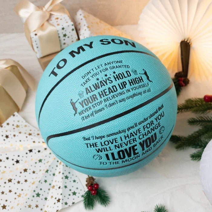 Personalized Letter Basketball For Son, Birthday Christmas Gift For Son, Blue, Brown - Family Watchs