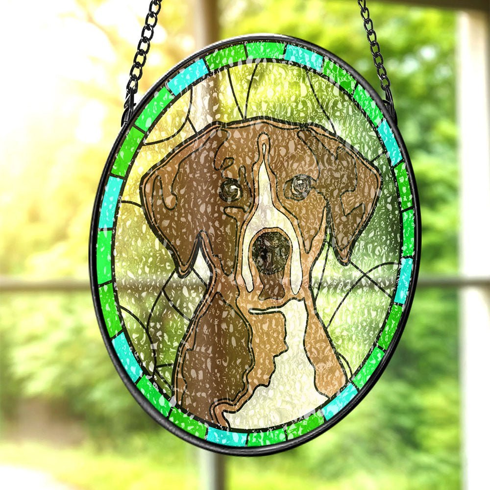 Personalized Pet Portrait Stained Glass Suncatcher Memorial Gift for Pet Lovers - Family Watchs