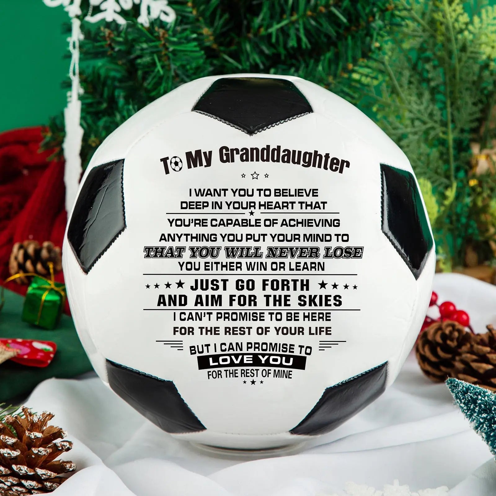 Personalized Printed Soccer Ball Football For My Grandson, Birthday Christmas Graduation Gift For Grandson, Perfect For Outdoor & Indoor Match Or Game，Size 5 - Family Watchs