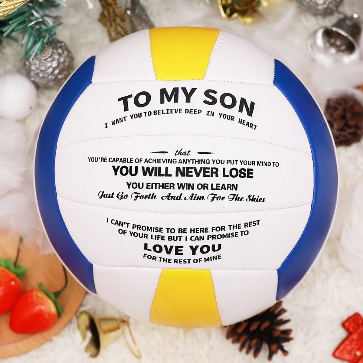 Personalized Printed Volleyball Gift To Son Volleyball for Son Sport Birthday Sport College Graduation Christmas Volleyball Gift Hand Stitch - Family Watchs