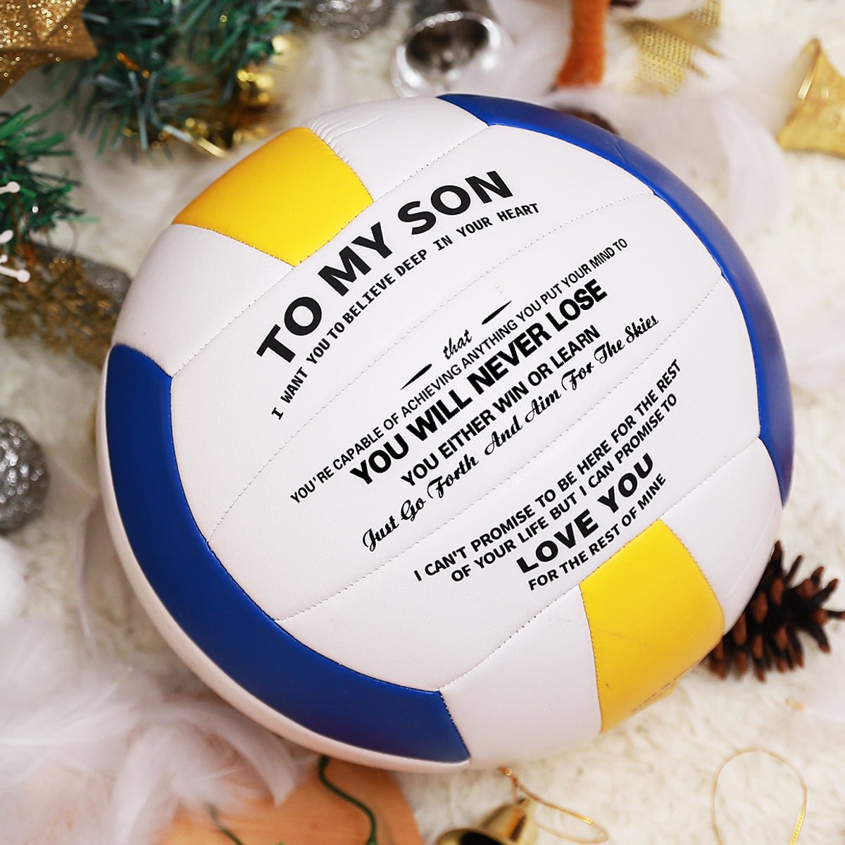 Personalized Printed Volleyball Gift To Son Volleyball for Son Sport Birthday Sport College Graduation Christmas Volleyball Gift Hand Stitch - Family Watchs