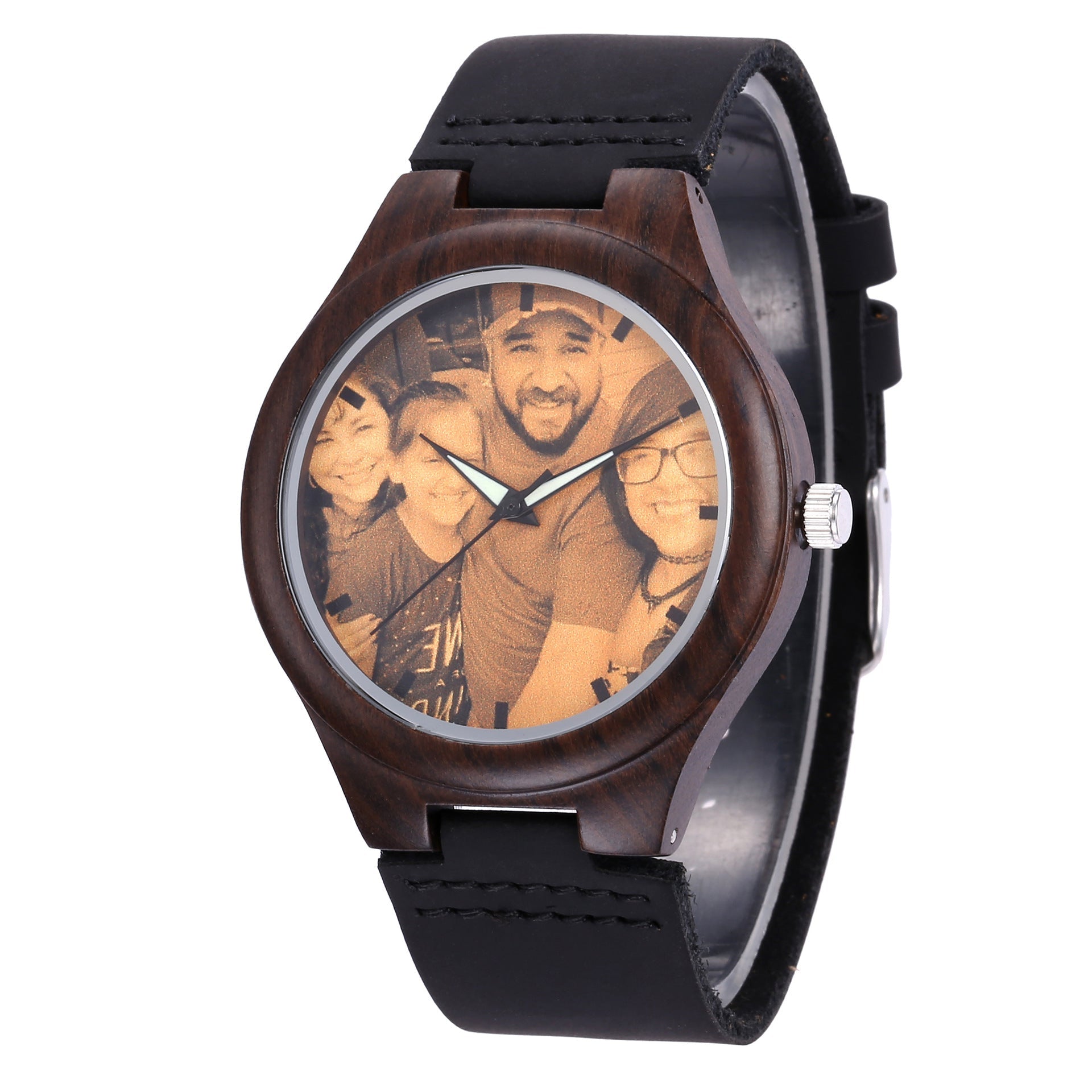 Personalized Vintage Custom Engraved Photo Engraved Wooden Watche - Family Watchs