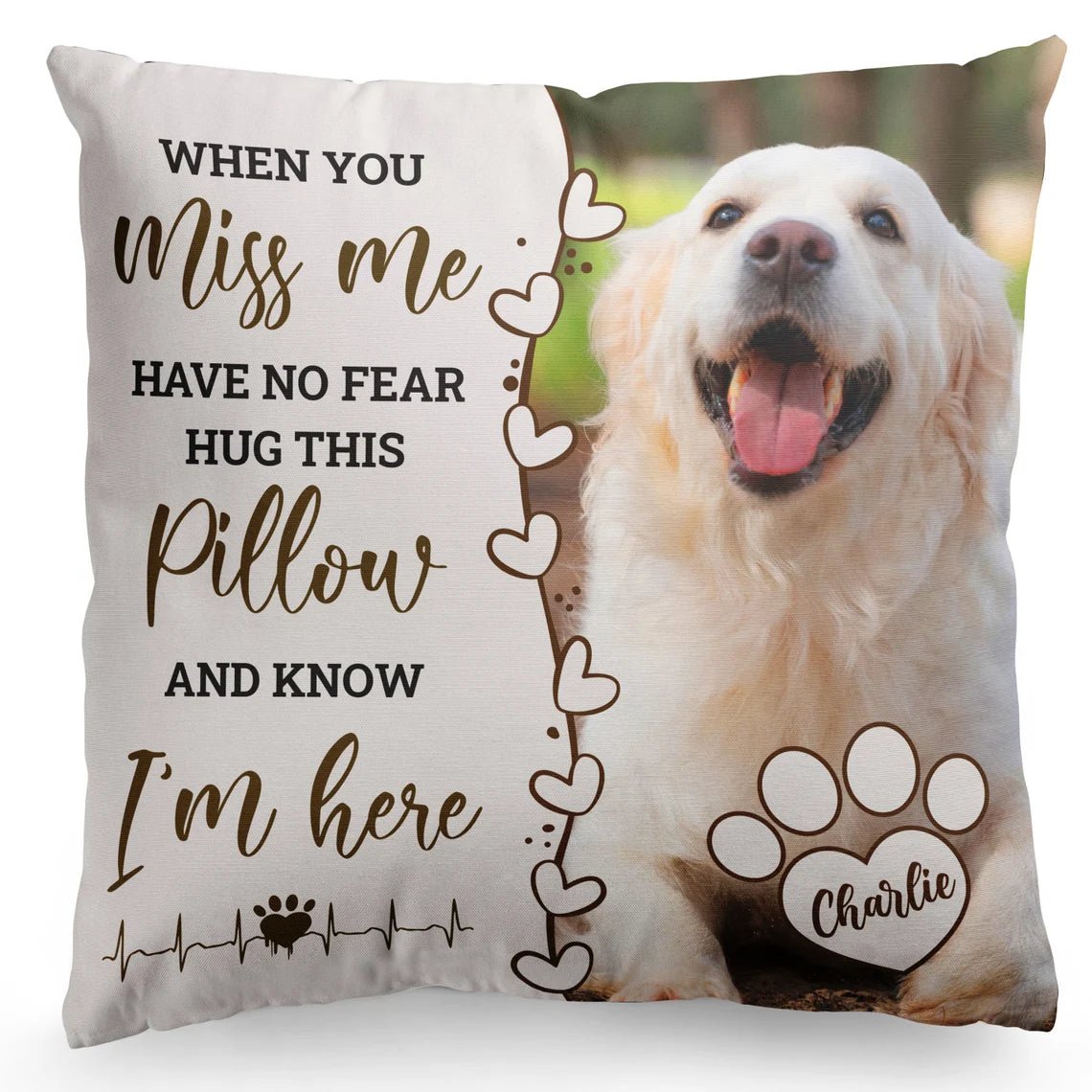 Pet Memorial Gift, Dog Memorial Pillow Personalized, Custom Loss of Pet Sympathy Gift with Pet's Picture, Pet Loss Gift for Dog Lover - Family Watchs