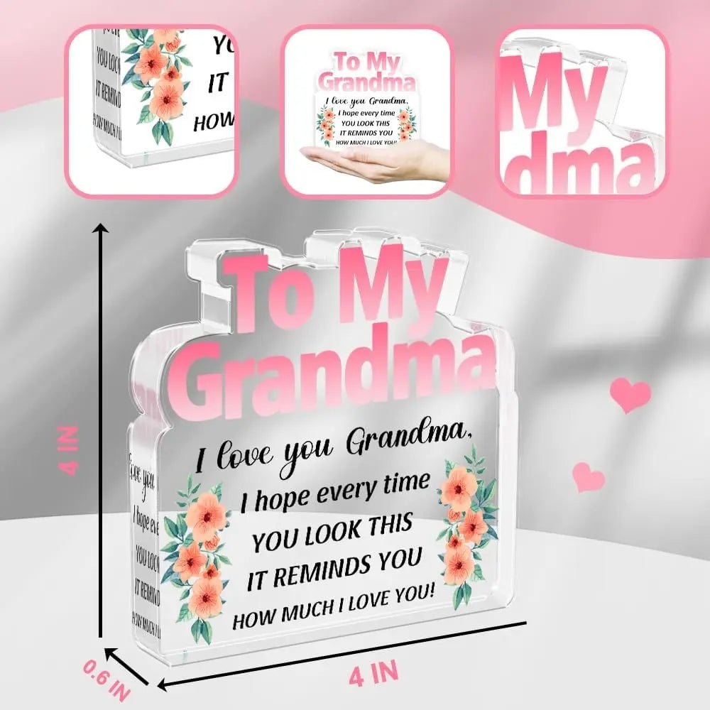 To My Grandma - Grandma Birthday Present, Gifts for Grandma Mothers Day Acrylic Gift - Family Watchs