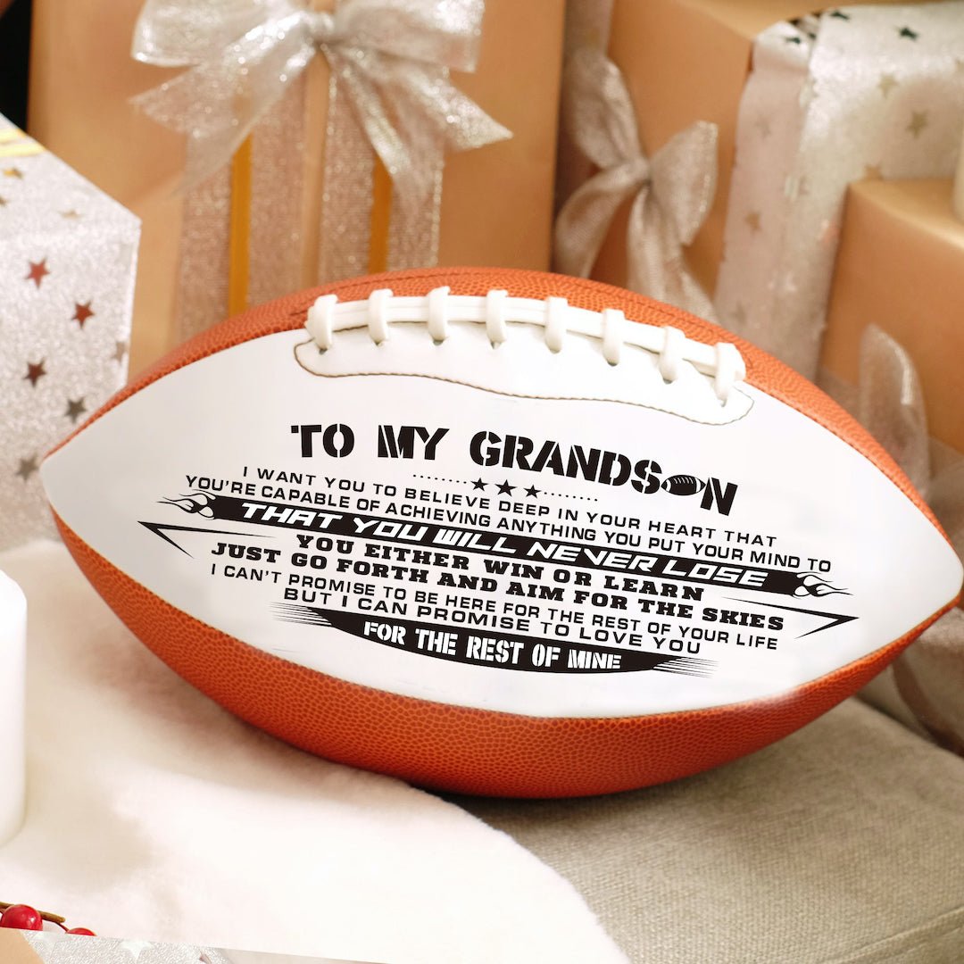 To My Grandson - Love You Birthday Graduation Christmas Holiday Gift Personalized Football - Family Watchs
