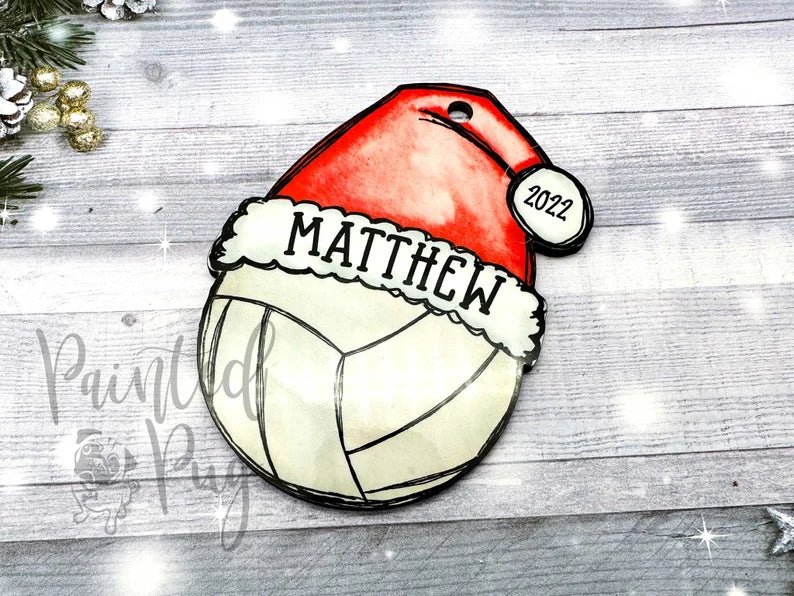 Volleyball Christmas Ornament, 2023 Volleyball Ornament Personalized, 2023 Christmas Ornament, Personalized Ornament, Volleyball Coach Gift - Family Watchs